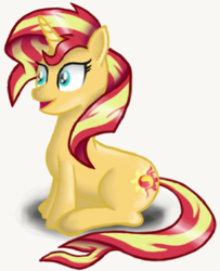 Size: 438x540 | Tagged: safe, artist:pabrony83, character:sunset shimmer, species:pony, species:unicorn, cute, fanfic art, female, happy, mare, shimmerbetes, smiling, solo