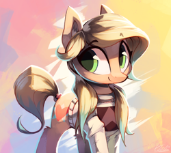 Size: 2100x1882 | Tagged: safe, artist:kaleido-art, oc, oc only, oc:mina, species:earth pony, species:pony, clothing, cute, female, looking at you, mare, solo