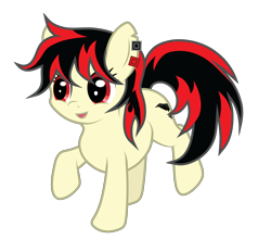Size: 3500x3100 | Tagged: safe, artist:ethaes, oc, oc:raven fear, species:pony, happy, raised hoof, simple background, solo, transparent background, vector, walking