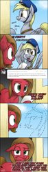 Size: 1086x3880 | Tagged: safe, artist:erudier, character:derpy hooves, oc, oc:pun, species:earth pony, species:pony, female, letter, mare