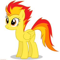 Size: 6000x6000 | Tagged: safe, artist:chief pone, artist:larsurus, oc, oc only, oc:phoenix fire, species:pegasus, species:pony, g4, closed wing, cute, female, fiery mane, mare, not spitfire, ocbetes, pegasus oc, shadow, simple background, solo, standing, three quarter view, white background, wings