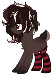 Size: 1303x1776 | Tagged: safe, artist:sugarplanets, oc, species:earth pony, species:pony, clothing, deer tail, female, mare, simple background, socks, solo, striped socks, transparent background