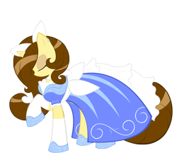 Size: 2216x2000 | Tagged: safe, artist:piichu-pi, oc, oc only, oc:eclair, species:pony, species:unicorn, clothing, dress, eyes closed, female, gala dress, high res, mare, raised hoof, simple background, solo, transparent background