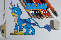 Size: 1280x854 | Tagged: safe, artist:dingopatagonico, character:gallus, species:griffon, male, pencil, solo, traditional art
