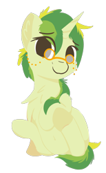 Size: 1200x1950 | Tagged: safe, artist:rhythmpixel, oc, oc only, oc:rhythm fruit, species:pony, species:unicorn, 2020 community collab, derpibooru community collaboration, chest fluff, female, glasses, mare, simple background, sitting, solo, spectacles, transparent background