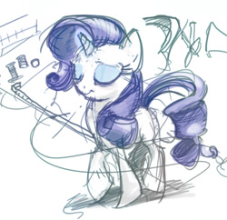 Size: 590x571 | Tagged: safe, artist:tswt, character:rarity, species:pony, species:unicorn, eyes closed, female, levitation, magic, mare, request, sewing, simple background, sketch, solo, telekinesis, thread, white background