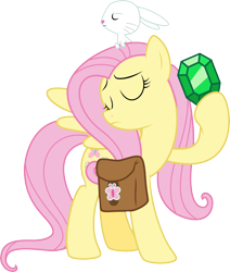 Size: 8737x10287 | Tagged: safe, artist:tryhardbrony, character:angel bunny, character:fluttershy, absurd resolution, gem, simple background, transparent background, vector