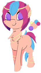 Size: 758x1346 | Tagged: safe, artist:rhythmpixel, character:hoops, oc, oc only, oc:peach feathers, species:earth pony, species:pony, chest fluff, ear piercing, earring, female, jewelry, mare, piercing, simple background, solo, transparent background