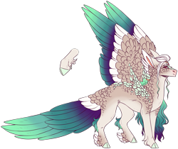 Size: 3057x2570 | Tagged: safe, artist:sleepy-nova, oc, oc:morning dew, parent:queen novo, parent:rain shine, g4, colored wings, female, high res, hybrid, magical lesbian spawn, multicolored wings, offspring, parents:novoshine, simple background, solo, transparent background, wings