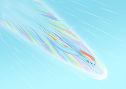 Size: 5301x3736 | Tagged: safe, artist:vladimir-olegovych, character:rainbow dash, species:pegasus, species:pony, awesome, badass, cool, epic, fast, female, flying, imminent sonic rainboom, mare, sky, speed lines, wings