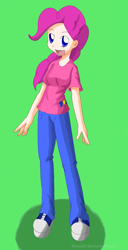 Size: 593x1156 | Tagged: safe, artist:kurus22, character:pinkie pie, species:human, clothing, female, humanized, solo
