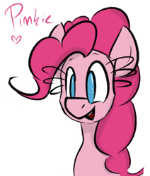 Size: 804x948 | Tagged: safe, artist:ratann, character:pinkie pie, species:earth pony, species:pony, bust, female, no pupils, simple background, solo, white background