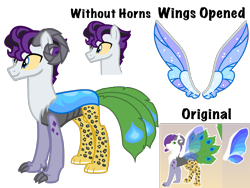 Size: 4500x3375 | Tagged: safe, artist:avatarmicheru, oc, oc only, oc:oddity, parent:discord, parent:rarity, parents:raricord, species:draconequus, high res, horns, interspecies offspring, male, offspring, peacock feathers, peacock tail, ram horns, simple background, solo, transparent background