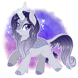 Size: 2100x2100 | Tagged: safe, artist:amgiwolf, oc, oc only, oc:violet, species:kirin, cloven hooves, female, heart, heart eyes, kirin oc, simple background, solo, transparent background, white outline, wingding eyes