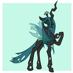 Size: 540x540 | Tagged: safe, artist:malphym, character:queen chrysalis, species:changeling, female, simple background, solo