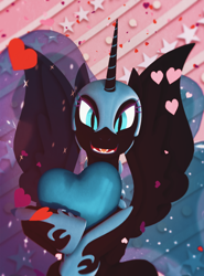 Size: 800x1080 | Tagged: safe, artist:feuerrader-nmm, character:nightmare moon, character:princess luna, species:pony, 3d, female, heart, solo