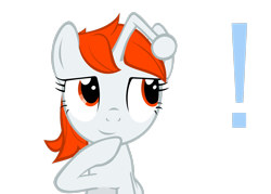 Size: 2898x2070 | Tagged: safe, artist:fabulouspony, oc, oc only, oc:karma, species:pony, species:unicorn, exclamation point, female, mare, ponified, reddit, simple background, transparent background, vector