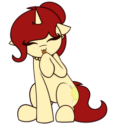 Size: 630x692 | Tagged: safe, artist:mrneo, part of a set, oc, oc only, oc:golden brooch, species:pony, species:unicorn, :3, behaving like a cat, cute, ear piercing, earring, eyes closed, female, floppy ears, hair bun, jewelry, licking, mare, necklace, ocbetes, piercing, raised hoof, simple background, sitting, smiling, solo, tongue out, transparent background, ych result