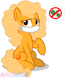 Size: 1568x1846 | Tagged: safe, artist:amgiwolf, oc, oc:orange delight, species:earth pony, species:pony, coronavirus, covid-19, pictogram, show accurate, solo, surgical mask, vector