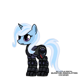 Size: 1024x1024 | Tagged: safe, artist:christiancerda, character:trixie, armor, female, my little portal, portal (valve), science fiction, simple background, solo, transparent background, vector, watermark