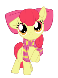 Size: 6000x7946 | Tagged: safe, artist:nessia, edit, character:apple bloom, absurd resolution, adorabloom, clothing, cute, female, scarf, simple background, smiling, solo, transparent background, vector