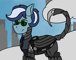 Size: 1280x1000 | Tagged: safe, artist:stemthebug, oc, oc only, oc:moth gazer, species:pegasus, species:pony, fallout equestria, armor, enclave, enclave armor, fanfic, fanfic art, glasses, hooves, male, power armor, solo, stallion, wings