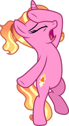 Size: 1280x2361 | Tagged: safe, artist:helenosprime, character:luster dawn, species:pony, species:unicorn, bipedal, facehoof, female, mare, simple background, solo, transparent background