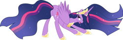 Size: 1280x415 | Tagged: safe, artist:helenosprime, character:twilight sparkle, character:twilight sparkle (alicorn), species:alicorn, species:pony, episode:the last problem, g4, my little pony: friendship is magic, butt, crown, ethereal mane, face down ass up, female, jewelry, lidded eyes, looking at you, older, older twilight, plot, princess twilight 2.0, regalia, solo, stupid sexy twilight, twibutt