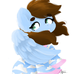 Size: 2000x2000 | Tagged: safe, artist:minty joy, oc, species:pegasus, species:pony, chibi, clothing, cute, digital art, digital painting, kimono (clothing), painting, semi-realistic, simple background, solo, transparent background, wind