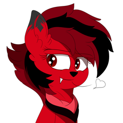 Size: 1800x1800 | Tagged: safe, artist:diamondgreenanimat0, oc, oc:fireruby, species:wolf, clothing, dude, eyeshadow, fire, love, makeup, red and black oc, red eyes, redesign, ruby, scarf, simple background, white background