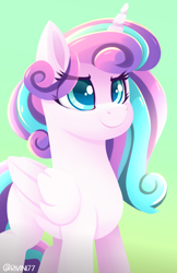 Size: 2200x3400 | Tagged: safe, alternate version, artist:rivin177, character:princess flurry heart, species:alicorn, species:pony, colored pupils, cute, eye clipping through hair, female, flurrybetes, high res, mare, older, older flurry heart, solo