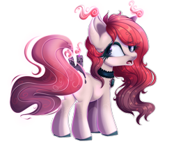 Size: 1750x1458 | Tagged: safe, artist:sodapopfairypony, oc, species:pony, choker, closed species, female, original species, scented pony, simple background, solo, transparent background