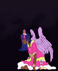 Size: 1281x1564 | Tagged: safe, artist:nyan-cow, character:twilight sparkle, character:twilight sparkle (alicorn), species:alicorn, dark skin, humanized, winged humanization