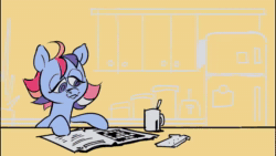 Size: 1280x720 | Tagged: safe, artist:kylesmeallie, character:sweet stuff, character:wind whistler, species:earth pony, species:pegasus, species:pony, g1, my little pony 'n friends, animated, bow tie, crossword puzzle, scene interpretation, sound, webm