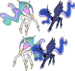 Size: 1280x1208 | Tagged: safe, artist:helenosprime, character:princess celestia, character:princess luna, species:alicorn, species:pony, duo, simple background, stylized, transparent background