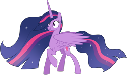 Size: 4449x2621 | Tagged: safe, alternate version, artist:helenosprime, edit, character:twilight sparkle, character:twilight sparkle (alicorn), species:alicorn, species:pony, episode:the last problem, g4, my little pony: friendship is magic, accessory-less edit, female, mare, missing accessory, princess twilight 2.0, puffy cheeks, raised hoof, simple background, solo, spread wings, transparent background, wings
