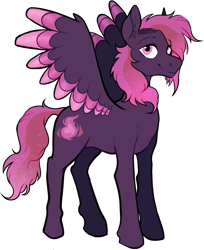 Size: 709x871 | Tagged: safe, artist:malphym, oc, oc:hestia, parent:princess luna, parent:twinkleshine, species:pegasus, species:pony, colored wings, female, magical lesbian spawn, mare, multicolored wings, offspring, parents:lunashine, simple background, solo, transparent background, wings