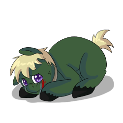 Size: 400x400 | Tagged: safe, artist:ask-pony-gerita, species:earth pony, species:pony, blood, colored hooves, colt, crying, germany, hetalia, male, ponified, simple background, smiling, solo, transparent background, unshorn fetlocks