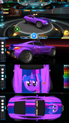Size: 1080x1920 | Tagged: safe, artist:wvdr220dr, character:twilight sparkle, species:pony, species:unicorn, car, custom, games, itasha, screenshots, turbo league, video game