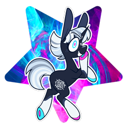 Size: 2160x2160 | Tagged: safe, artist:connorbal, oc, oc:siphon burst, species:pony, species:unicorn, big ears, female, floating, freckles, mare, socks (coat marking), solo