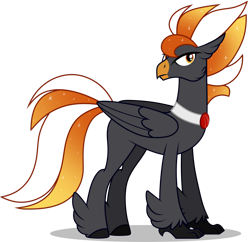 Size: 1280x1237 | Tagged: safe, artist:helenosprime, oc, oc:weird flame, species:classical hippogriff, species:hippogriff, male, simple background, solo, transparent background