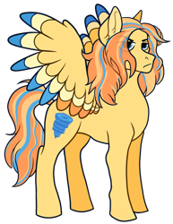 Size: 1024x1326 | Tagged: safe, artist:malphym, oc, oc:typhoon, parent:soarin', parent:spitfire, parents:soarinfire, species:pegasus, species:pony, colored wings, female, mare, multicolored wings, offspring, simple background, solo, transparent background, wings