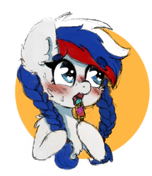 Size: 1723x1992 | Tagged: safe, artist:minty joy, oc, oc:marussia, species:earth pony, species:pony, nation ponies, blushing, chest fluff, chibi, colored, colored sketch, cute, cyrillic, ear fluff, female, fluffy, food, heart eyes, ice cream, mare, russia, russian, shoulder fluff, simple background, sketch, solo, summer, sweat, transparent background, wingding eyes