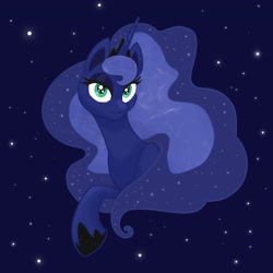 Size: 2048x2048 | Tagged: safe, artist:pfeffaroo, character:princess luna, species:alicorn, species:pony, female, mare, night, solo, starry night
