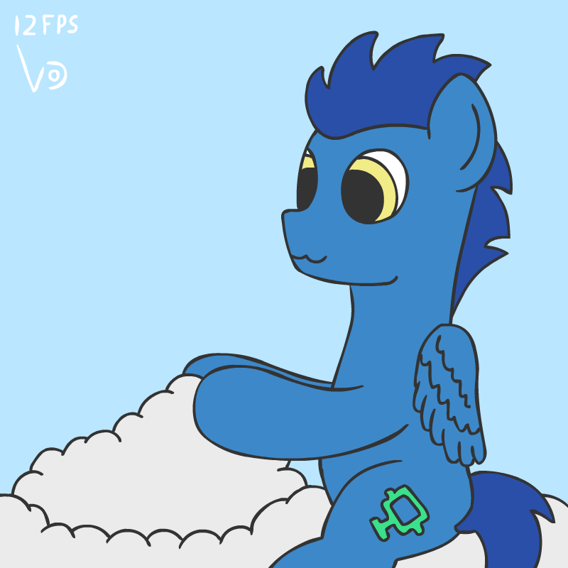 Size: 800x800 | Tagged: safe, artist:vohd, oc, oc only, species:pegasus, species:pony, animated, cloud, frame by frame, sky, solo