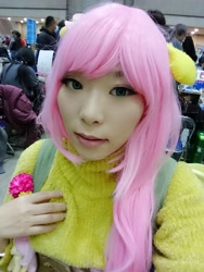 Size: 960x1280 | Tagged: safe, artist:rai_ra, character:fluttershy, species:human, clothing, convention, cosplay, costume, irl, irl human, japan, photo, pony ears