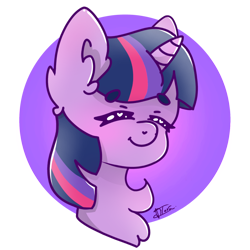 Size: 1754x1754 | Tagged: safe, artist:minty joy, character:twilight sparkle, character:twilight sparkle (alicorn), species:alicorn, species:pony, species:unicorn, bust, chest fluff, circle background, digital art, ear fluff, female, horn, portrait, simple background, solo, transparent background