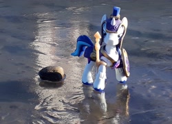 Size: 4096x2971 | Tagged: safe, artist:dingopatagonico, character:shining armor, species:pony, guardians of harmony, irl, misadventures of the guardians, photo, solo, stone, toy