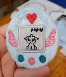 Size: 1742x2048 | Tagged: safe, artist:sew_adorkable, artist:trashkitten-plushies, character:ocellus, species:changeling, buttons, cute, diaocelles, irl, photo, plushie, solo, tamagotchi