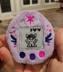 Size: 1791x2048 | Tagged: safe, artist:sew_adorkable, artist:trashkitten-plushies, character:twilight sparkle, buttons, embroidery, female, plushie, solo, tamagotchi